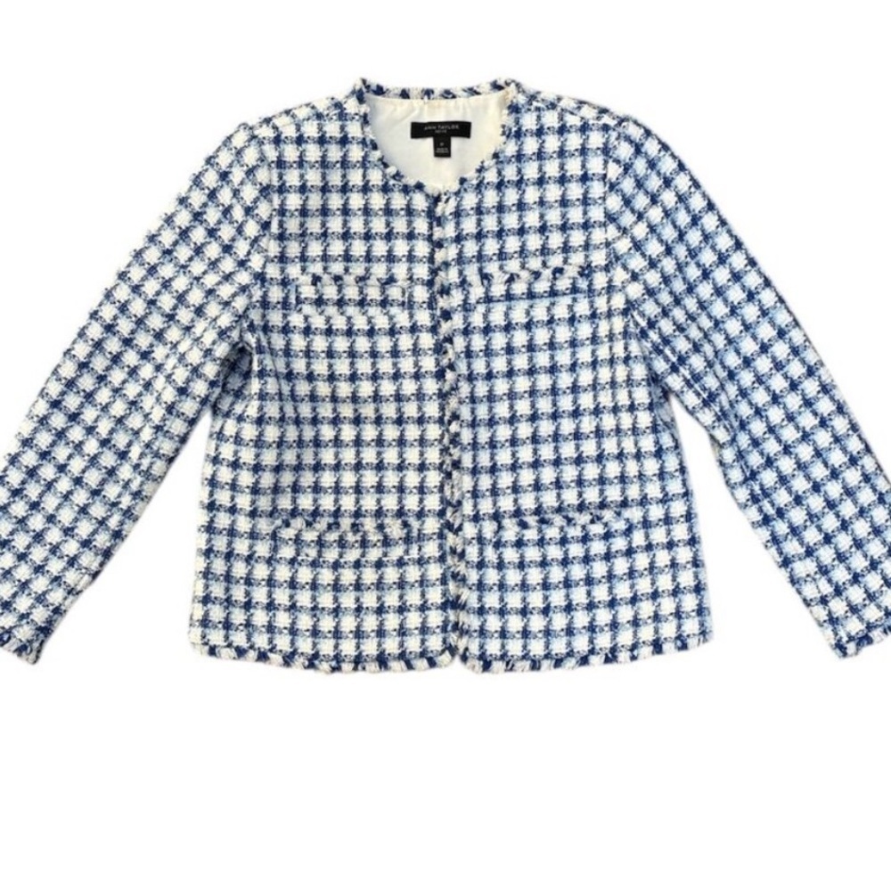 ANN TAYLOR TWEED CROPPED JACKET- 0P